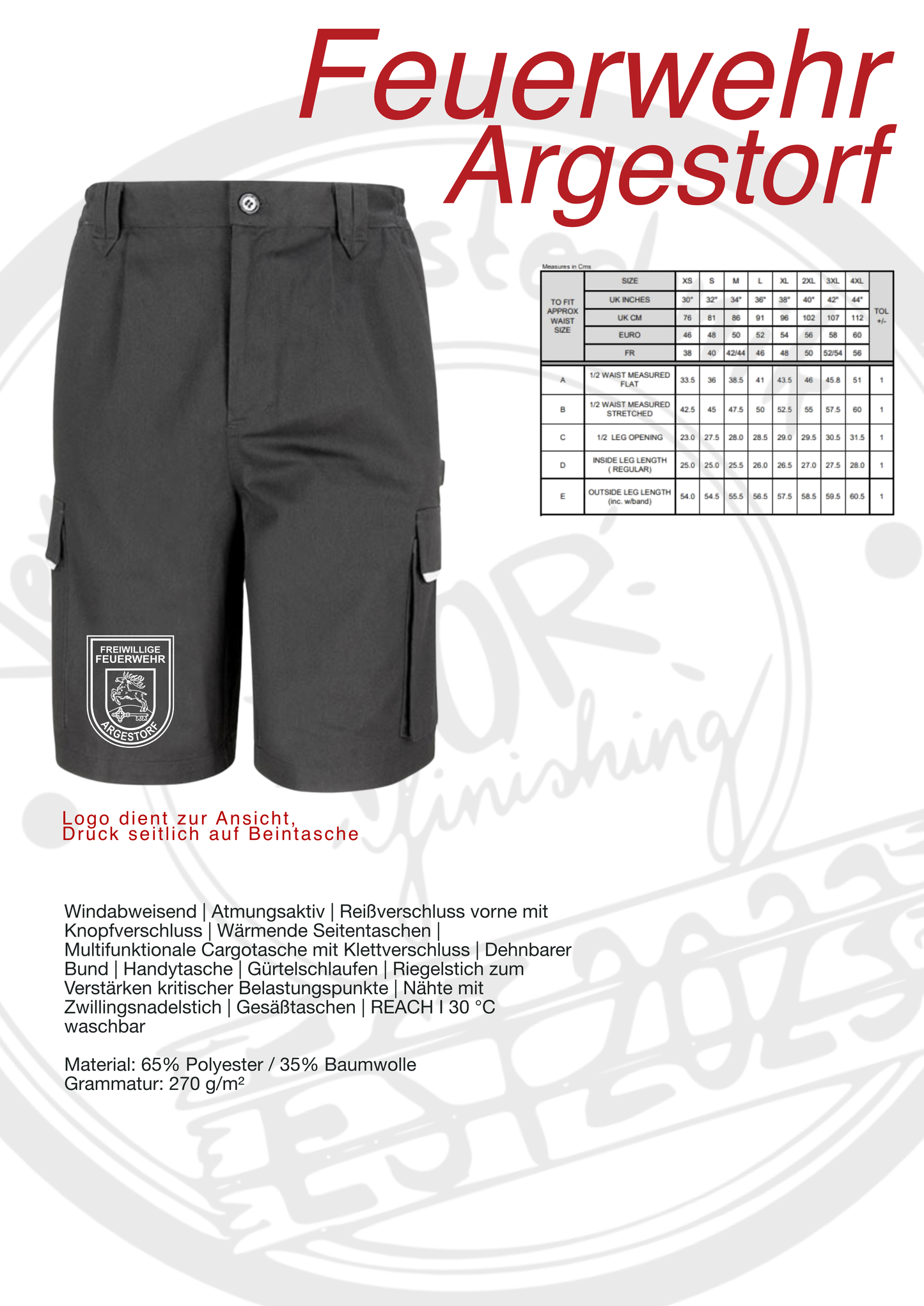 Worker Shorts Feuerwehr Argestorf