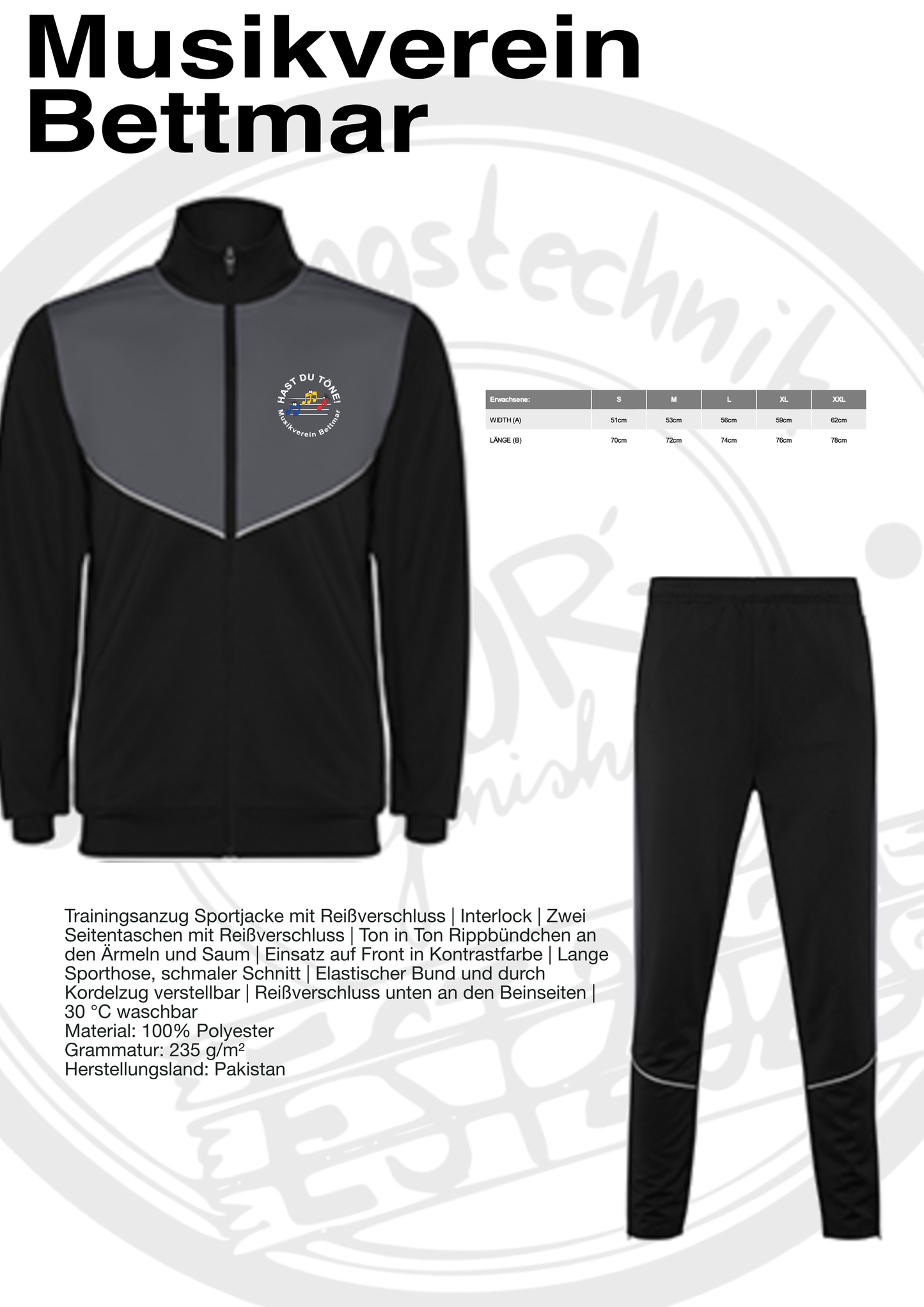 Trainingsanzug Musikverein Bettmar