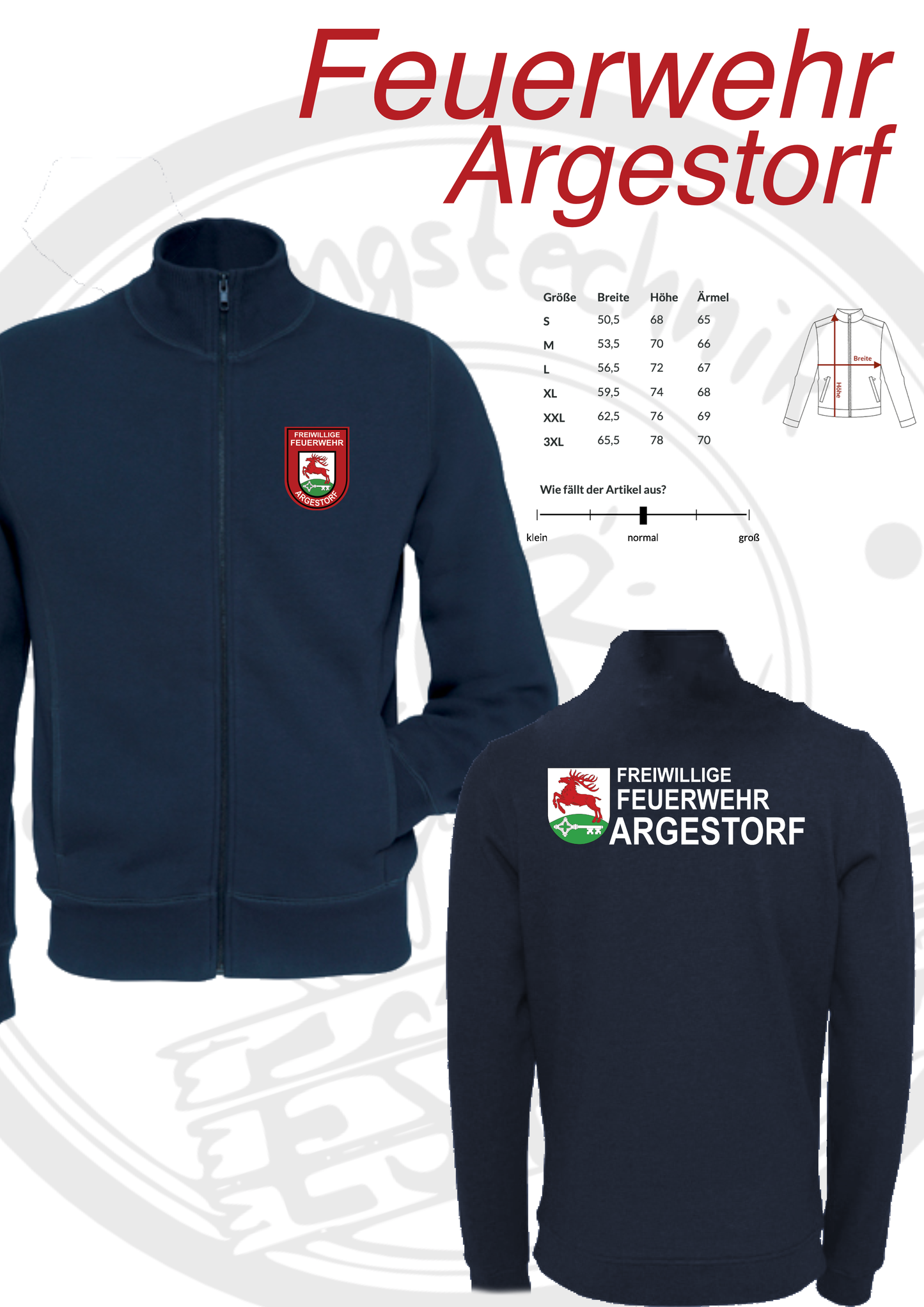 Sweatjacke Feuerwehr Argestorf