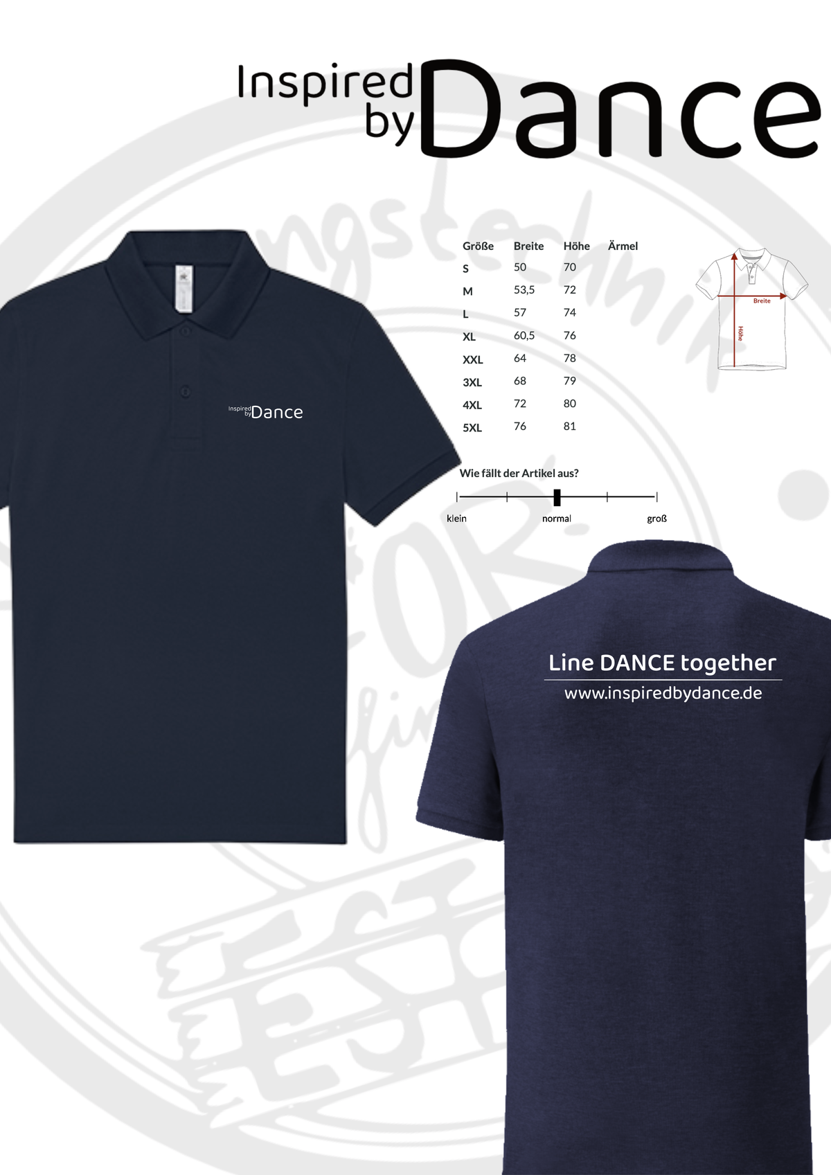 Poloshirt Inspired by Dance mit Vereinsdruck