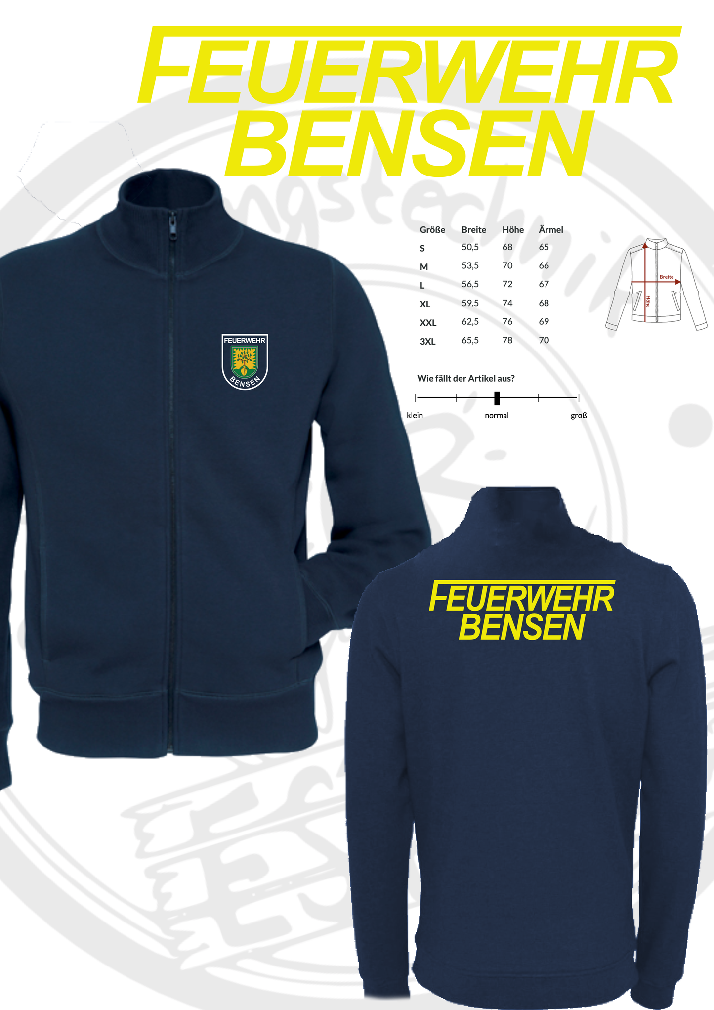 Sweatjacke Feuerwehr Bensen