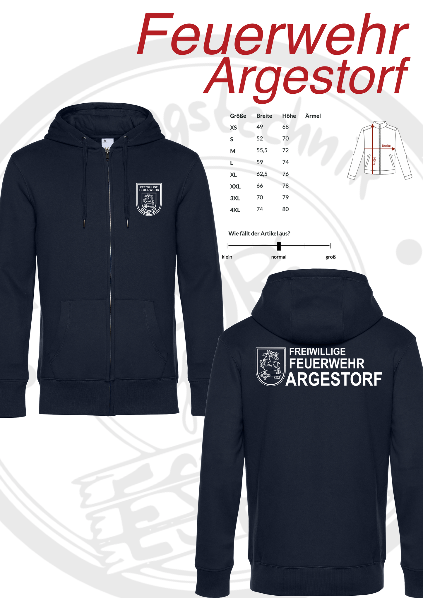 ZipHoodie Feuerwehr Argestorf