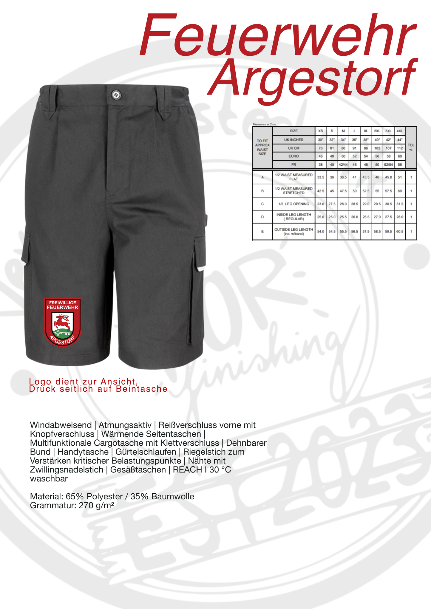 Worker Shorts Feuerwehr Argestorf