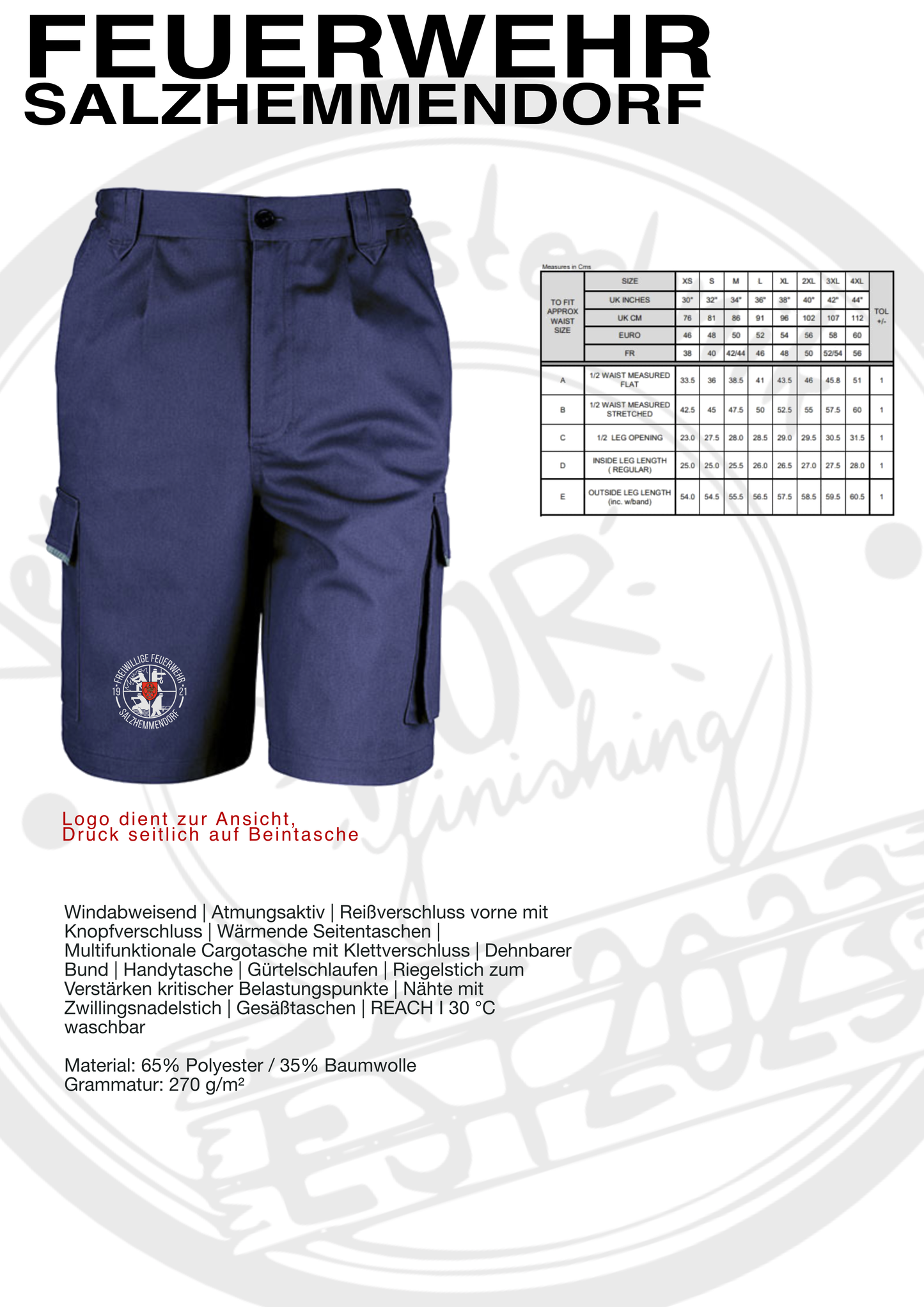 Kurze Workwearhose Feuerwehr Salzhemmendorf