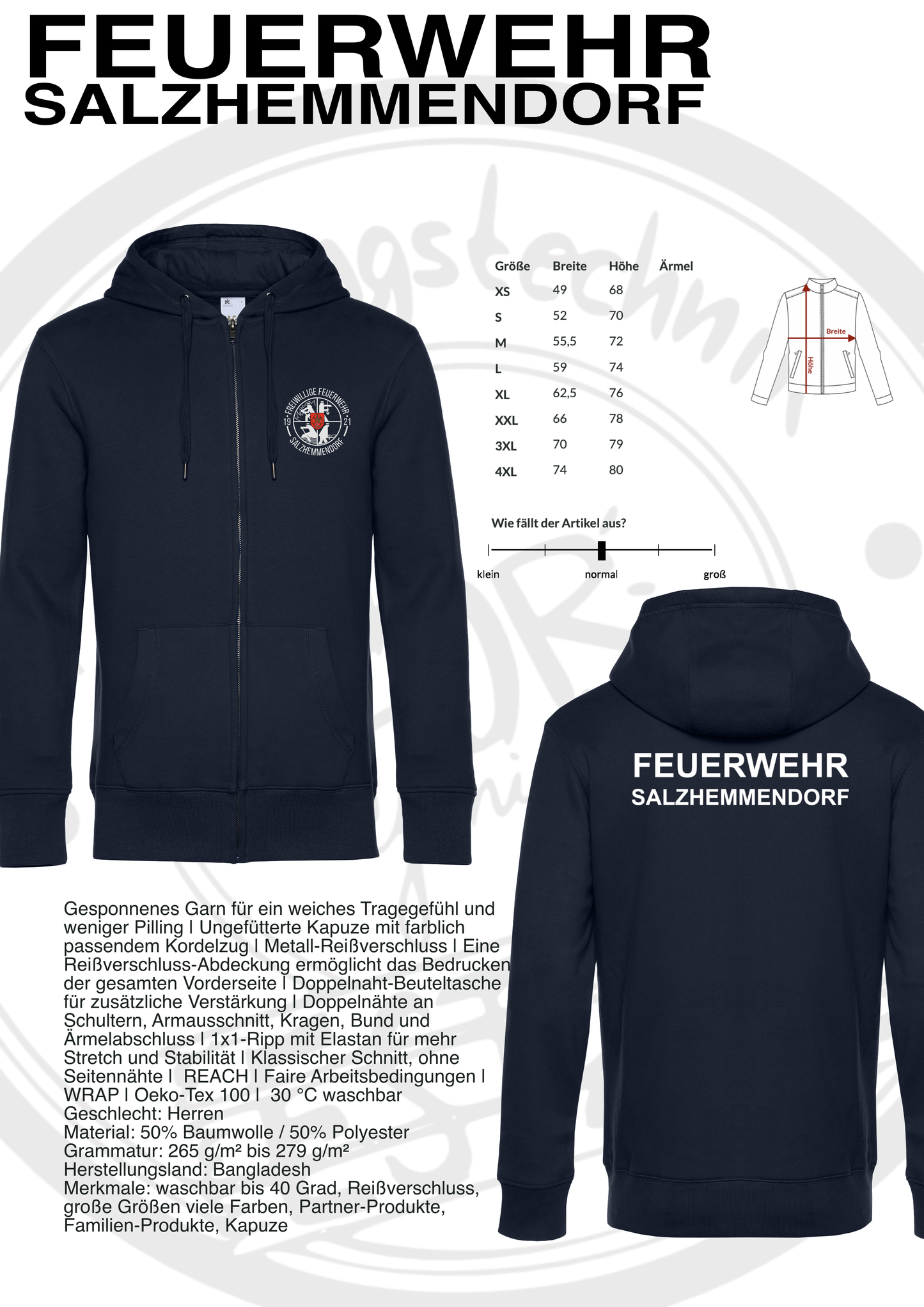 ZipHoodie Feuerwehr Salzhemmendorf