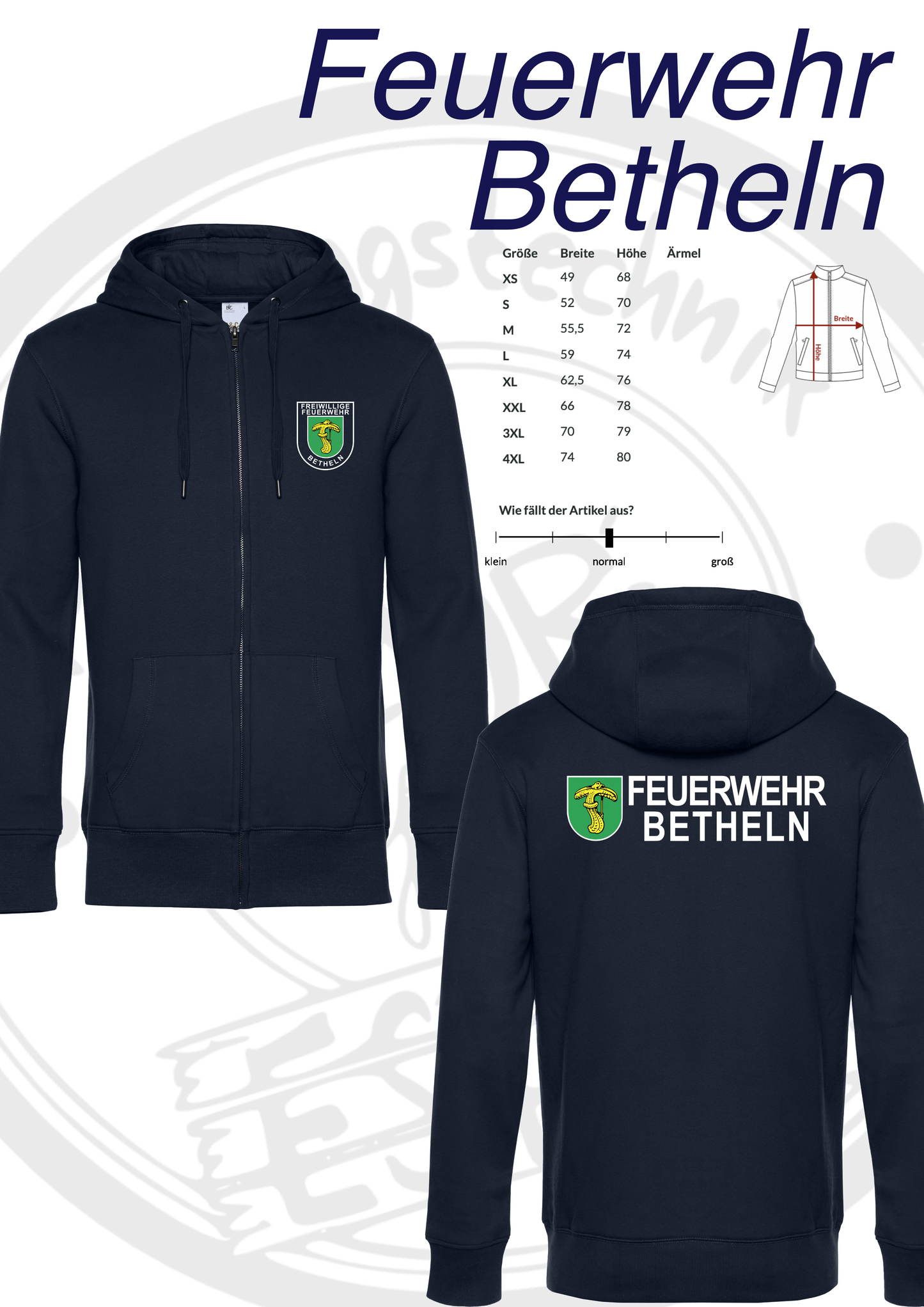 ZipHoodie Feuerwehr Betheln