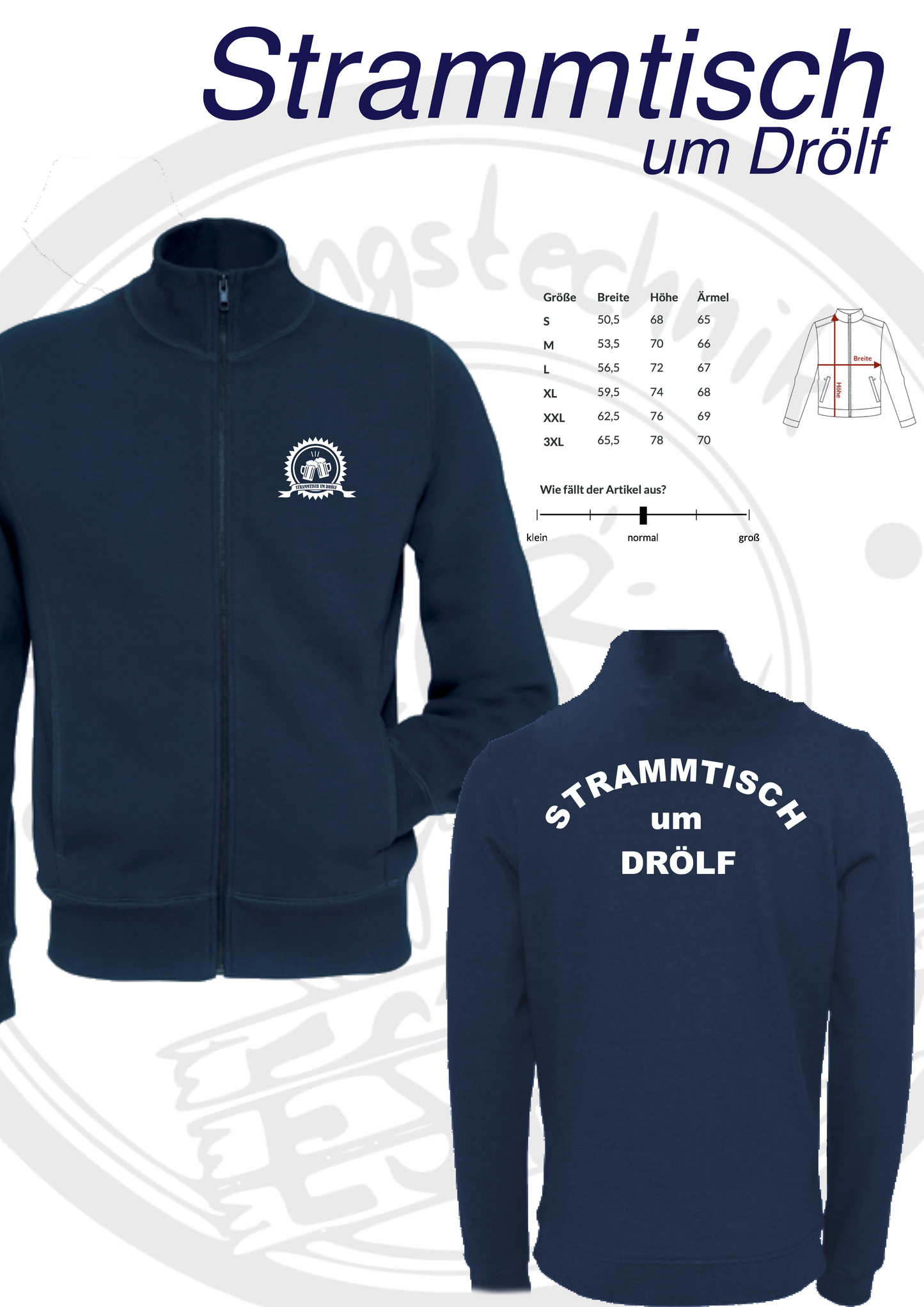 Sweatjacke um Drölf