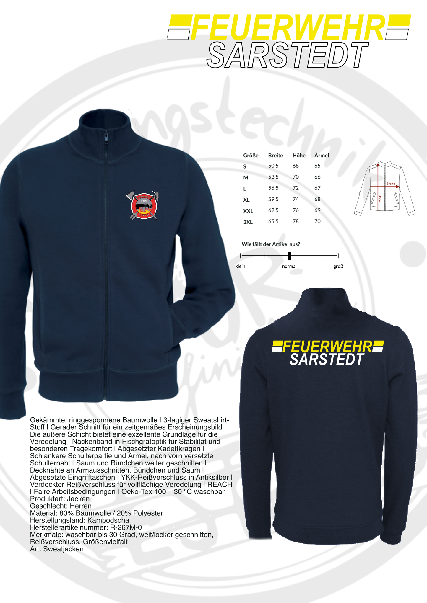 Sweatjacke Feuerwehr Sarstedt