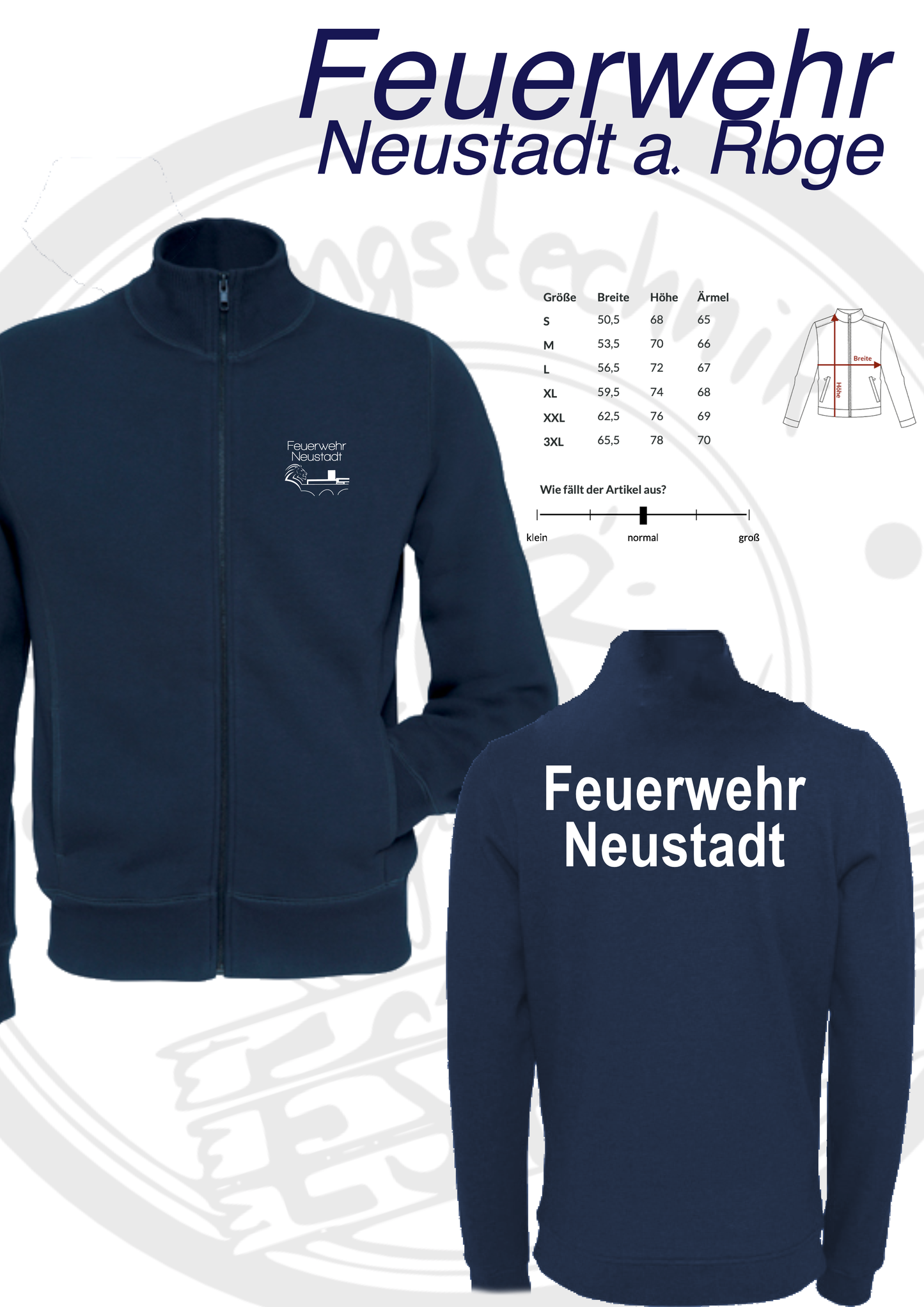 Sweatjacke Feuerwehr Neustadt a. Rbge