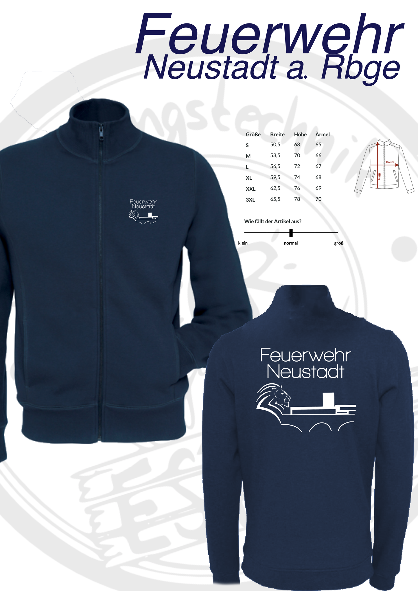 Sweatjacke Feuerwehr Neustadt a. Rbge
