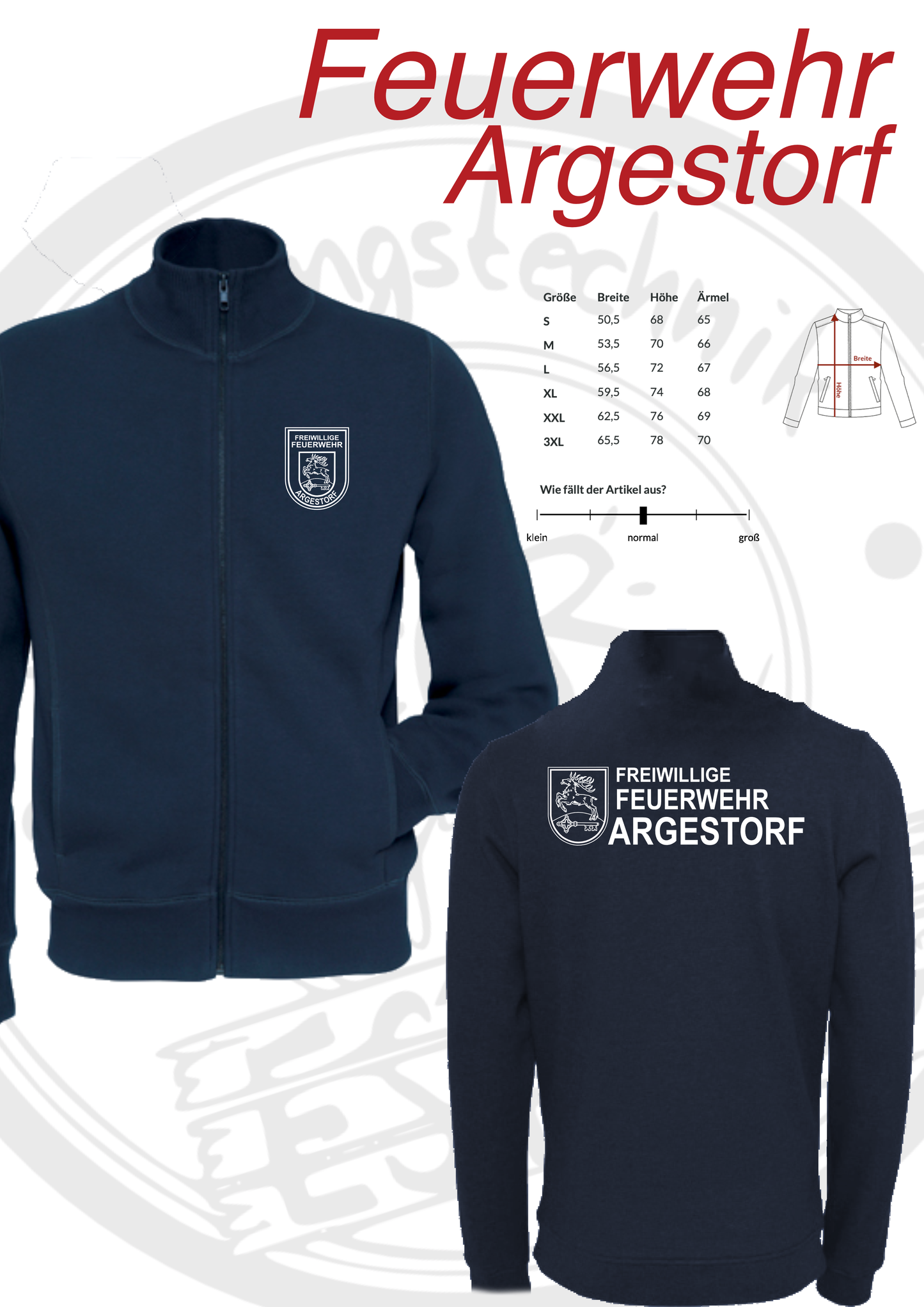 Sweatjacke Feuerwehr Argestorf