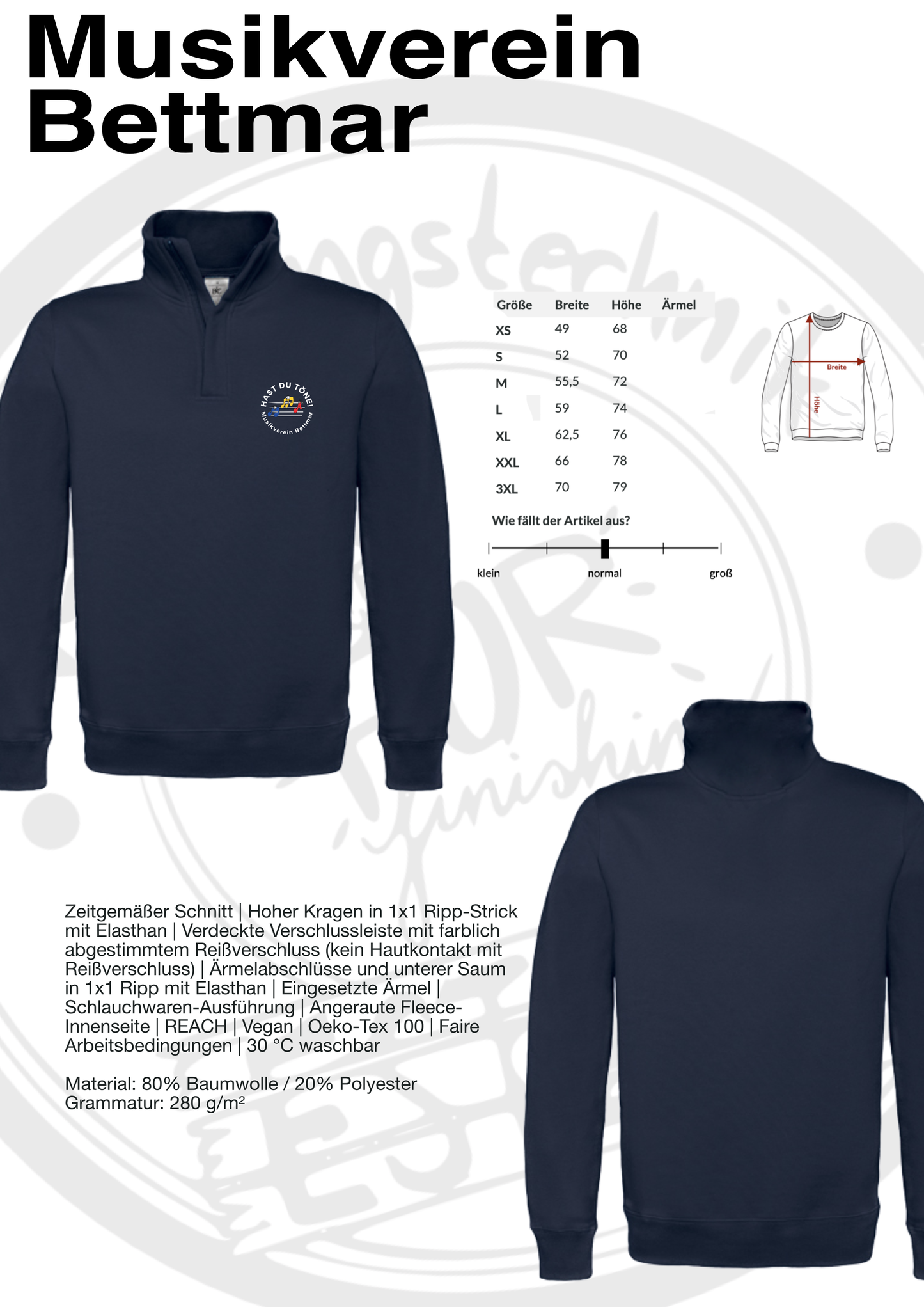 1/4 Zipper Musikverein Bettmar