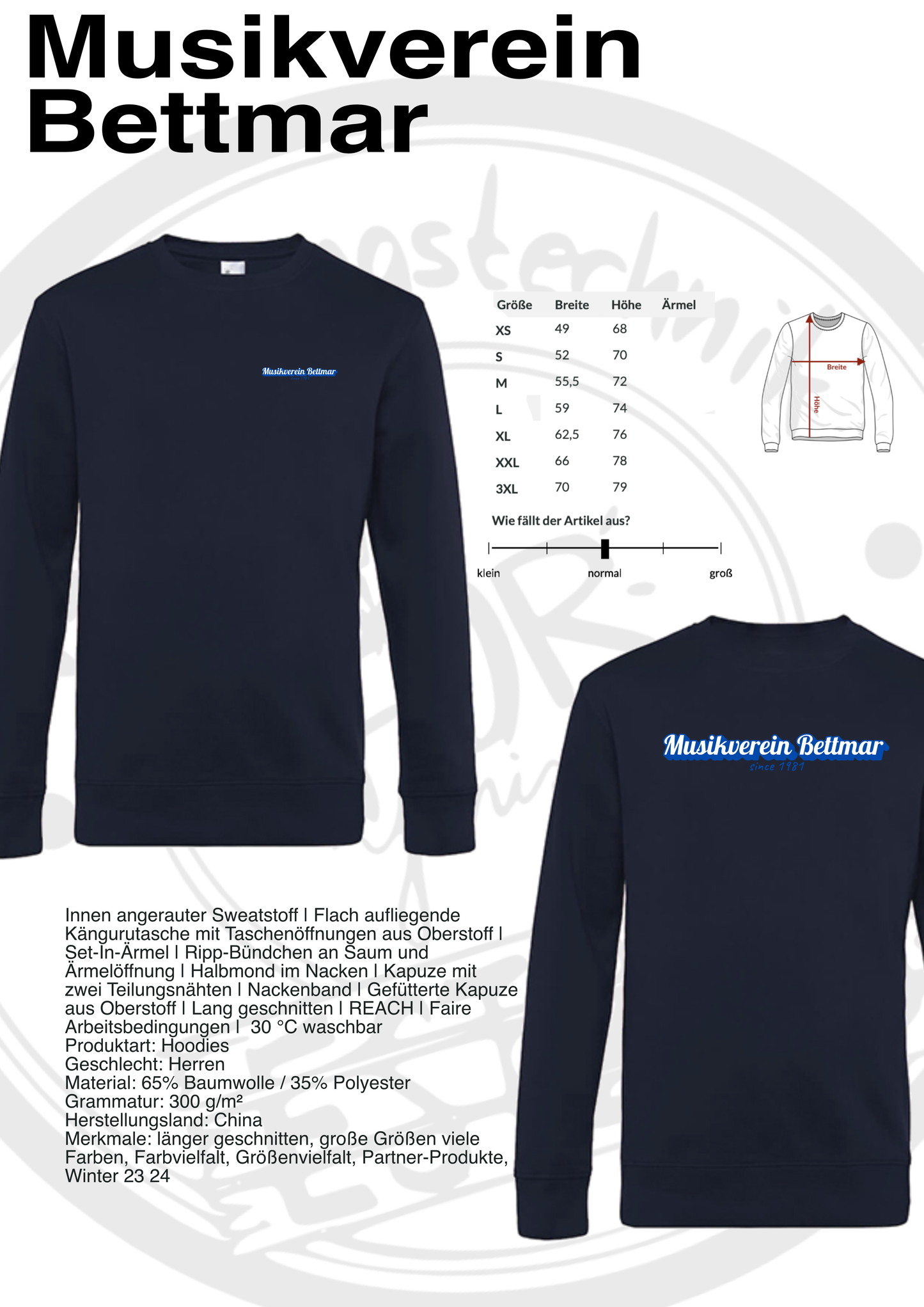 Sweatshirt Musikverein Bettmar