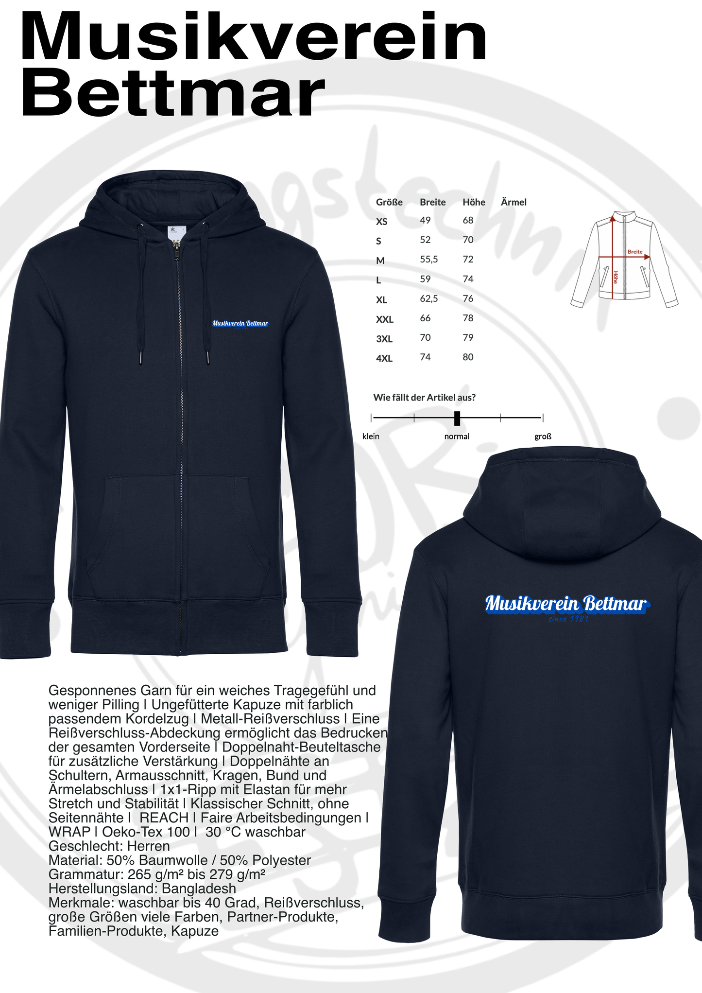 ZipHoodie Musikverein Bettmar