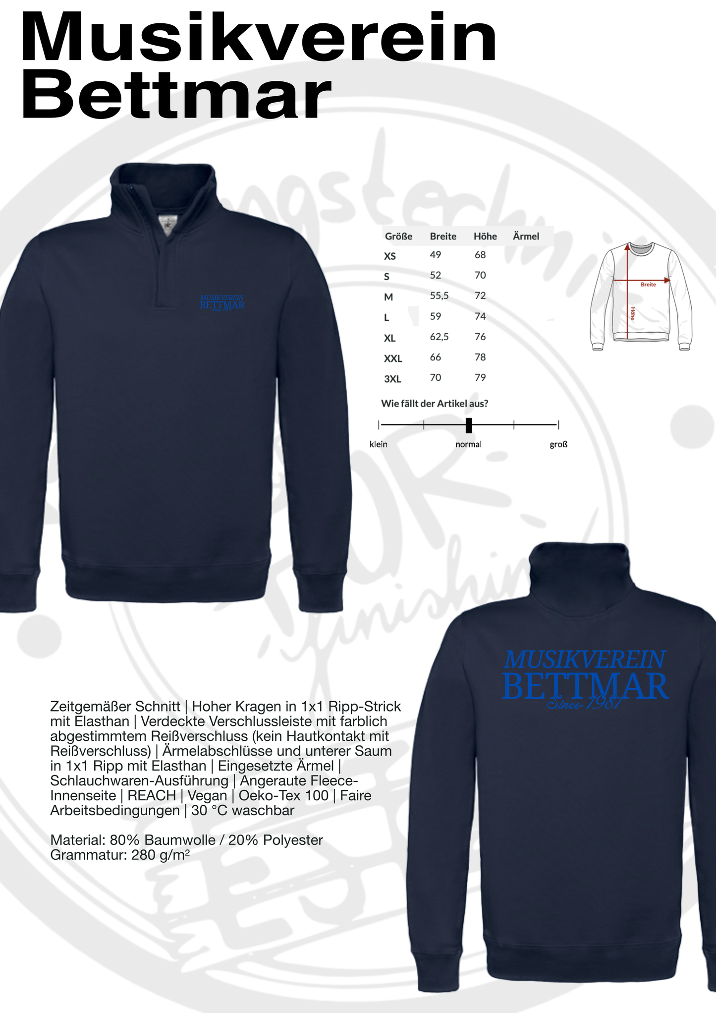 1/4 Zipper Musikverein Bettmar