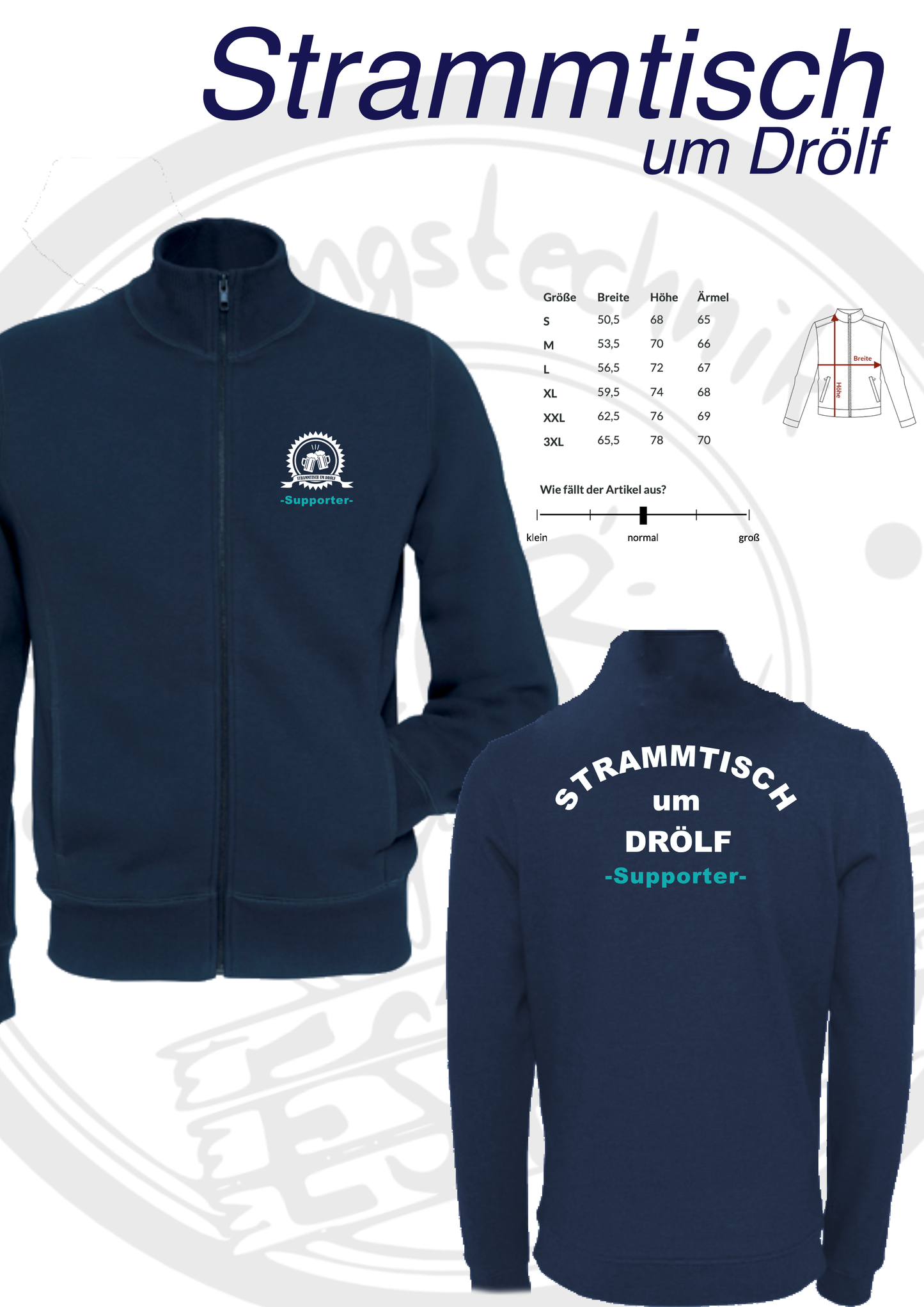 Sweatjacke um Drölf