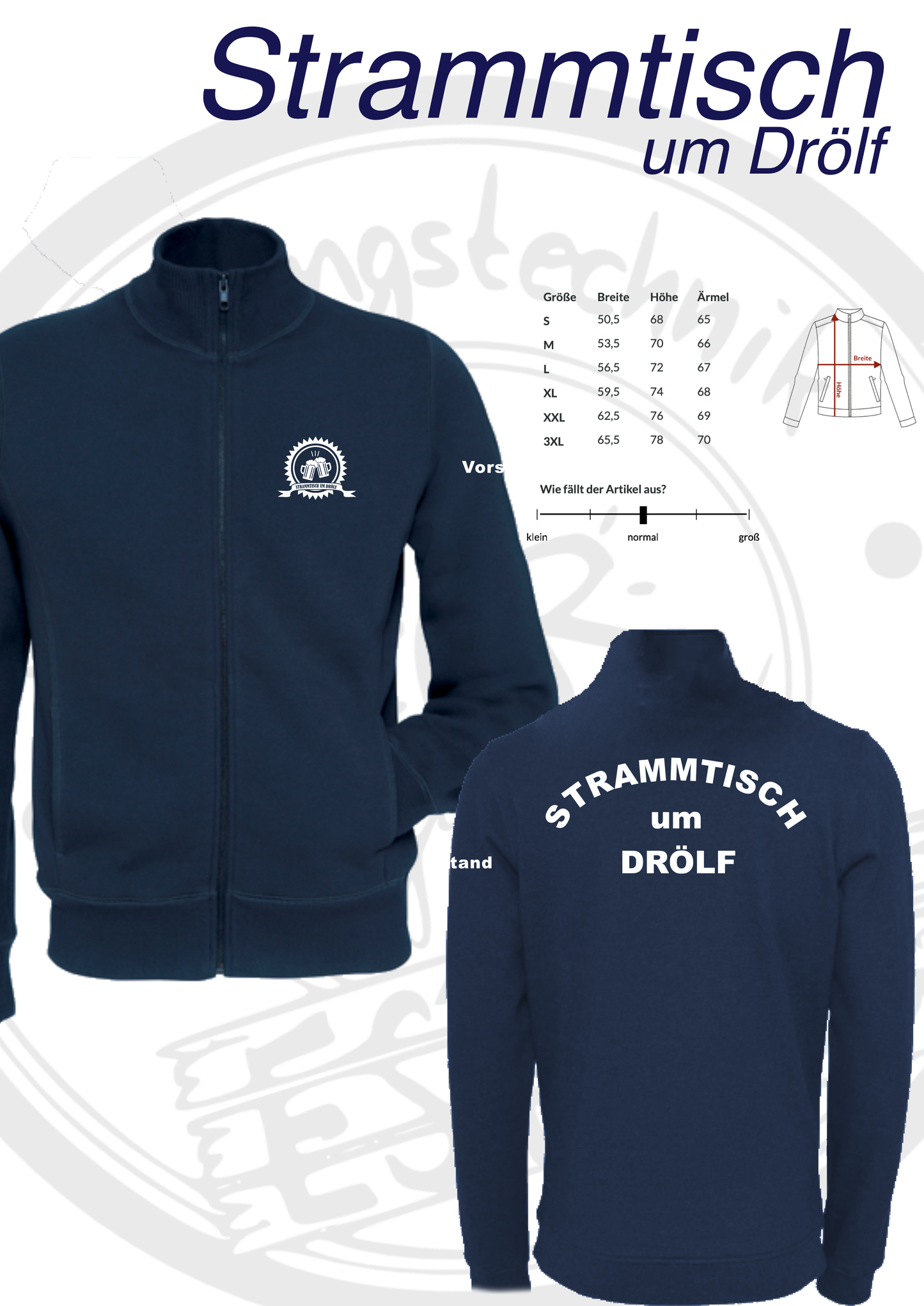Sweatjacke um Drölf