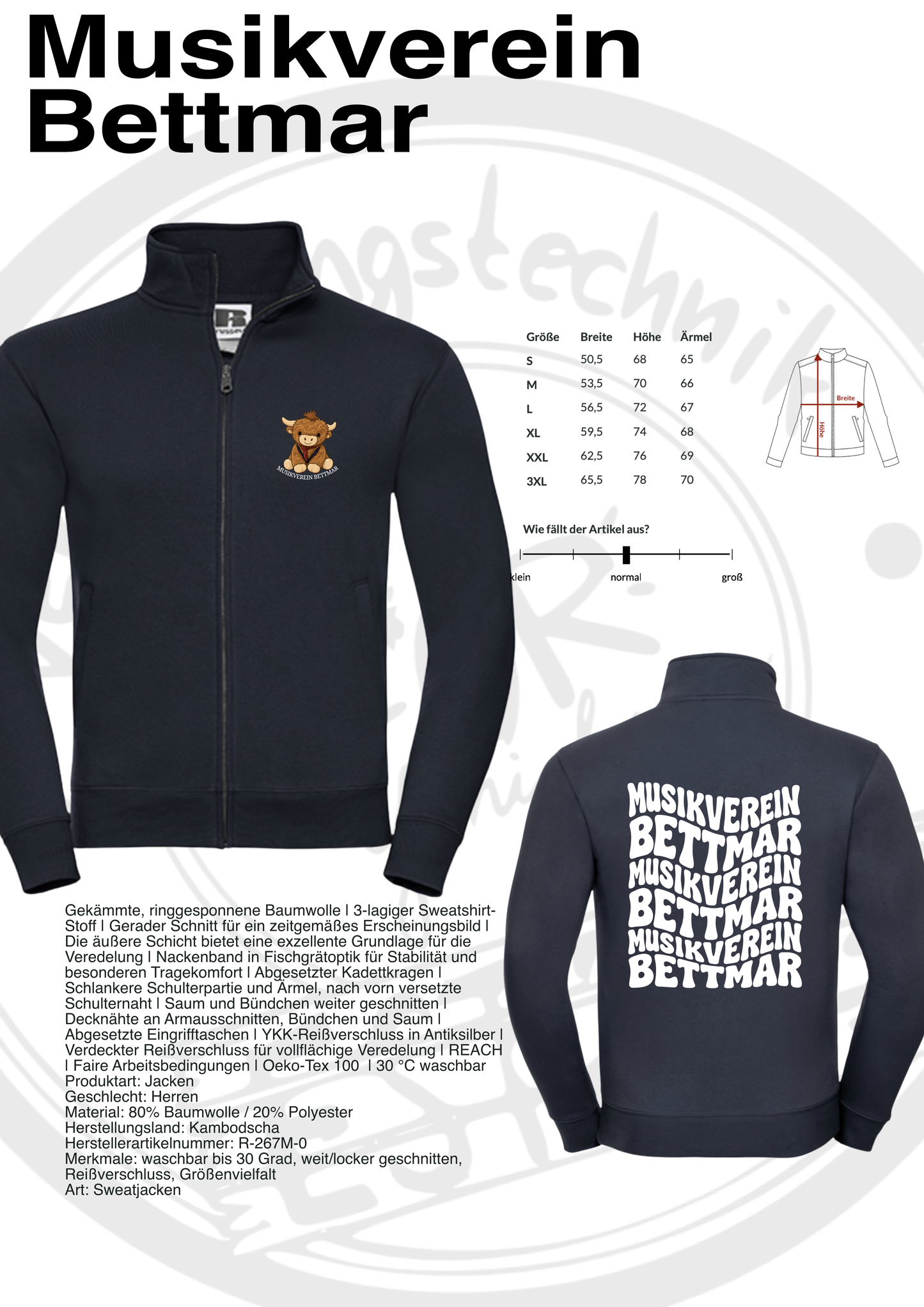 Sweatjacke Musikverein Bettmar