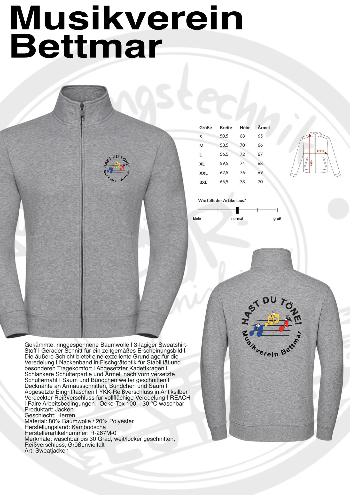 Sweatjacke Musikverein Bettmar