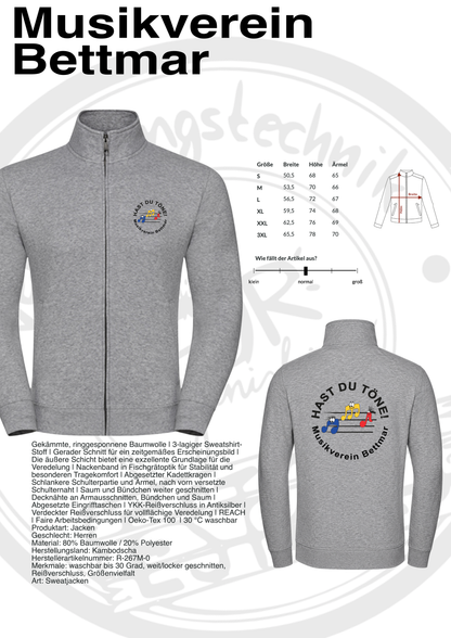 Sweatjacke Musikverein Bettmar