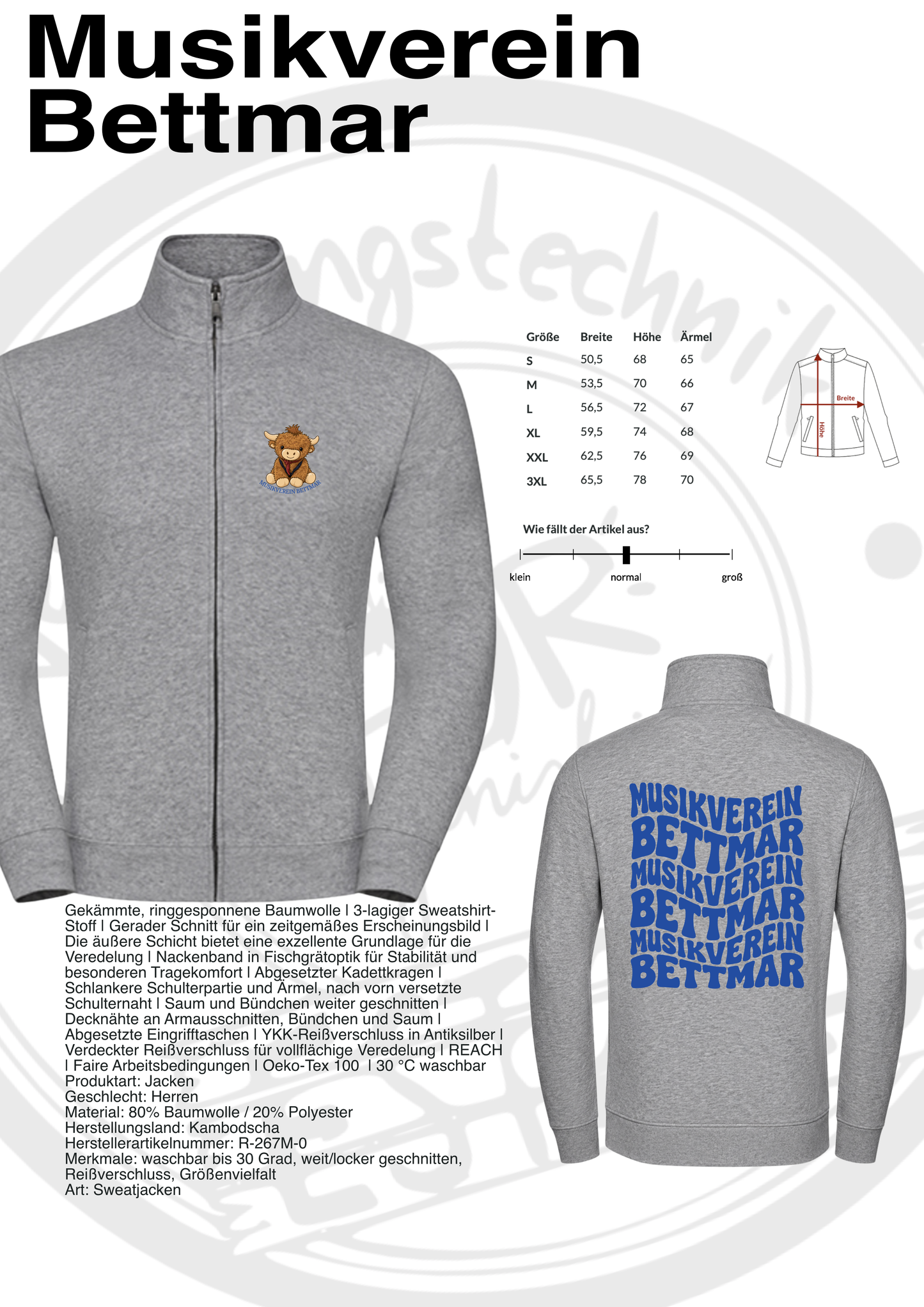 Sweatjacke Musikverein Bettmar