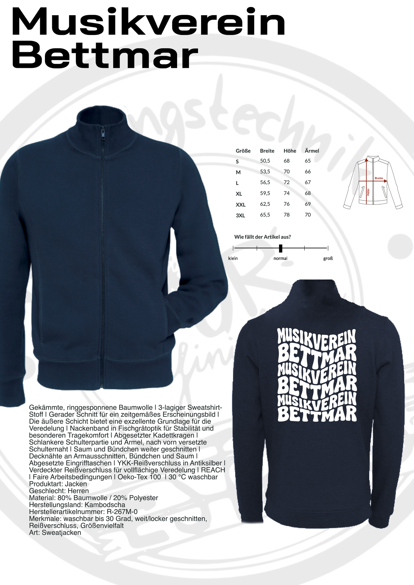 Sweatjacke Musikverein Bettmar