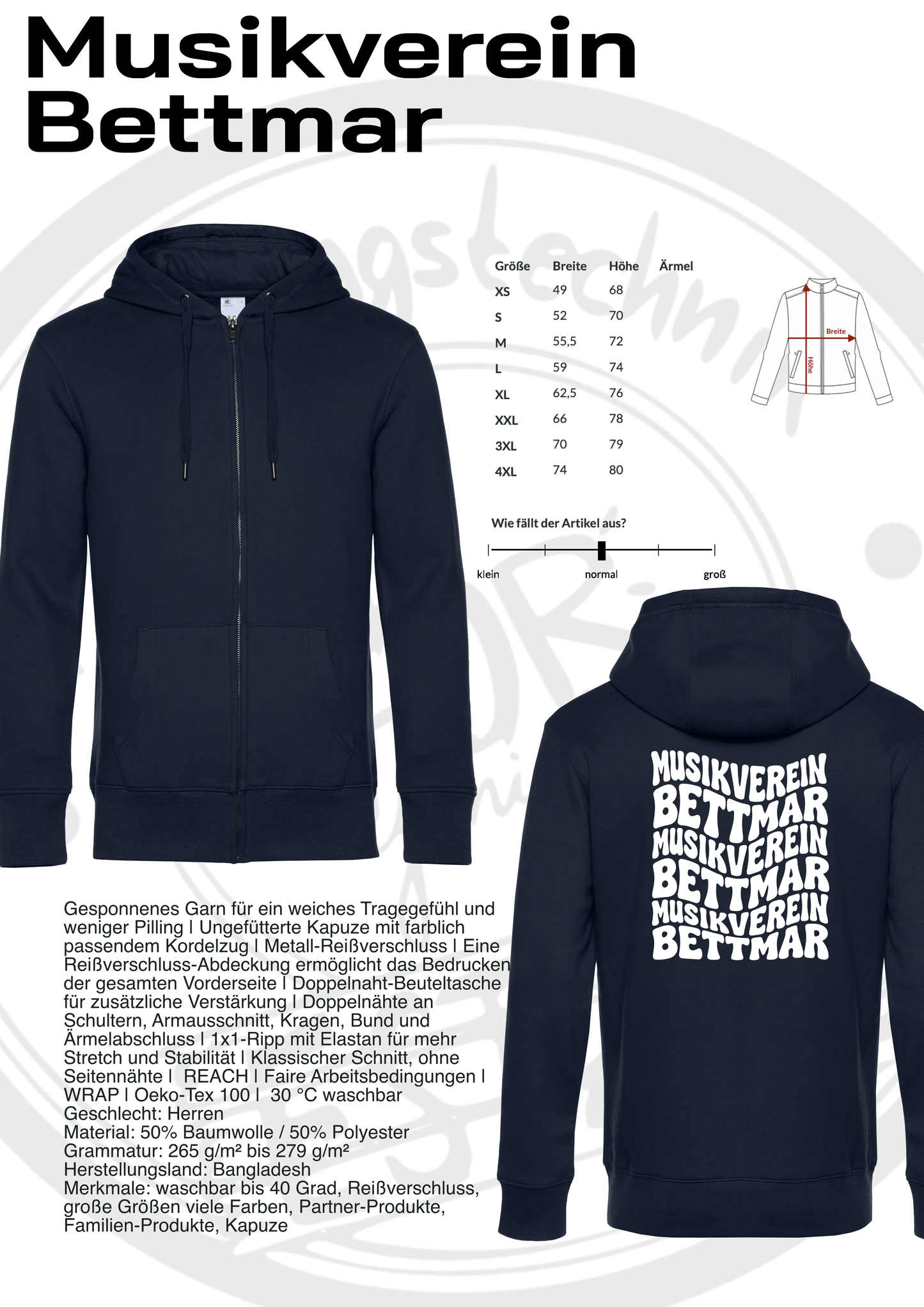 ZipHoodie Musikverein Bettmar
