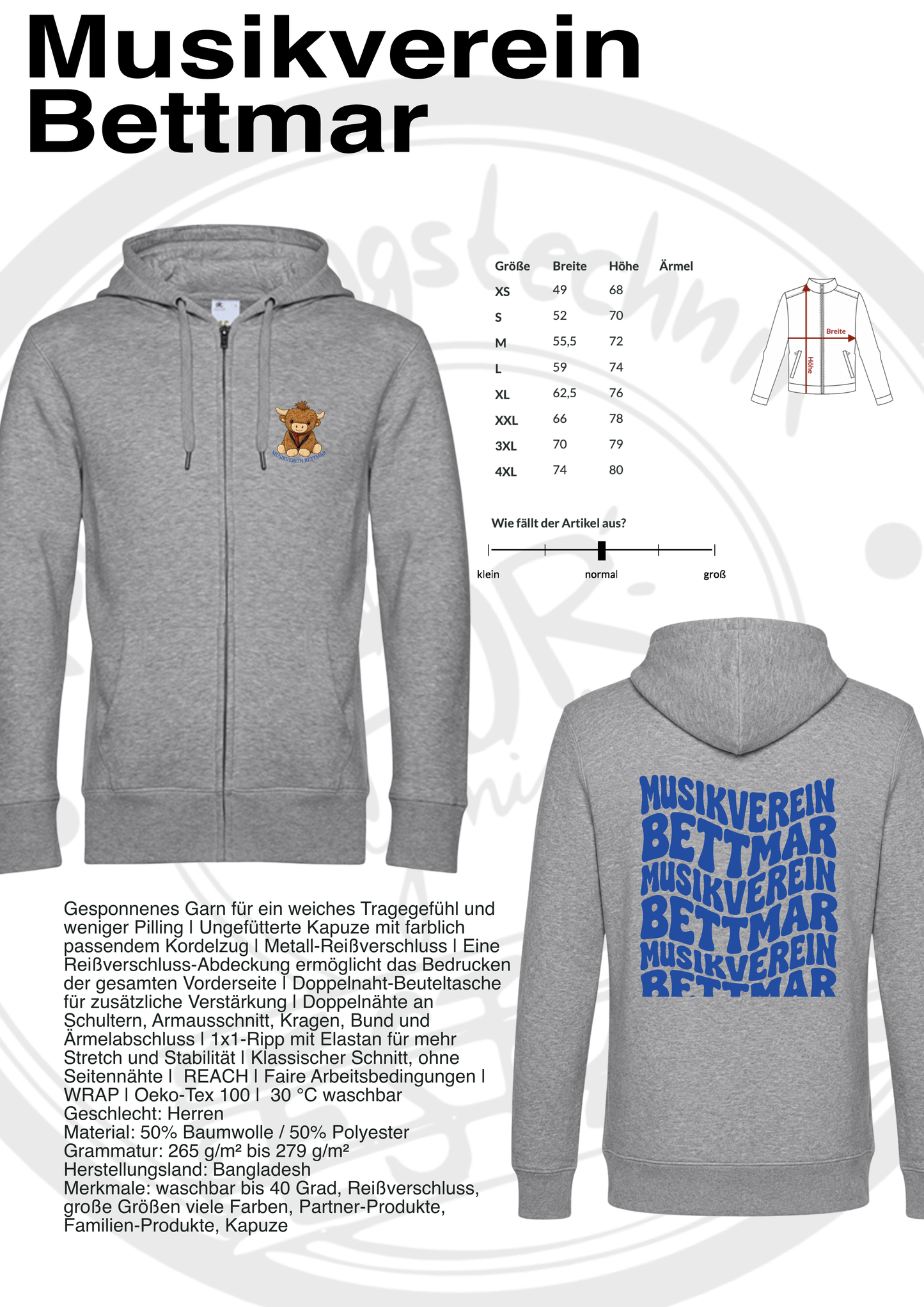 ZipHoodie Musikverein Bettmar