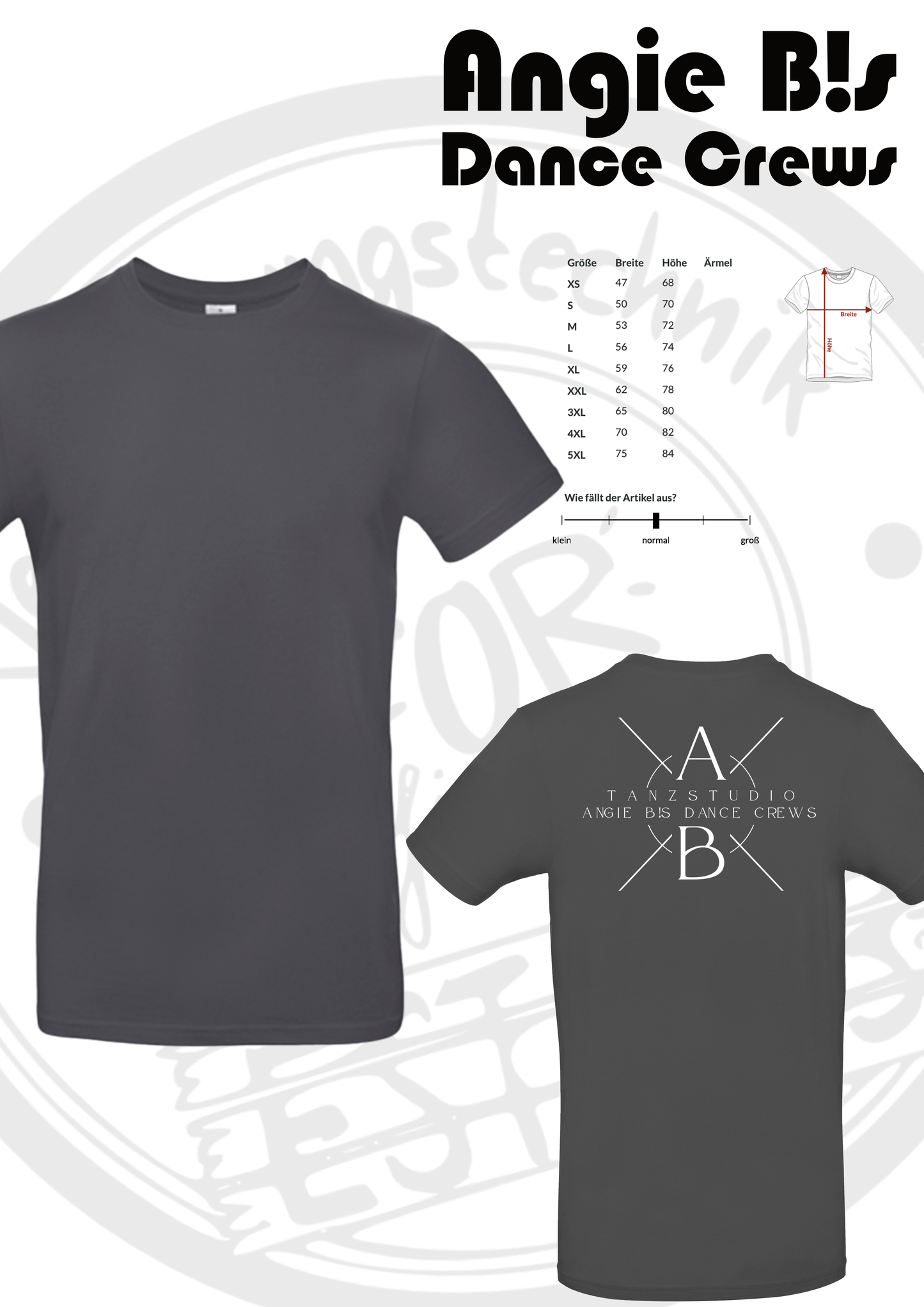 T-Shirt der Angie B!s Dance Crews mit Rückendruck