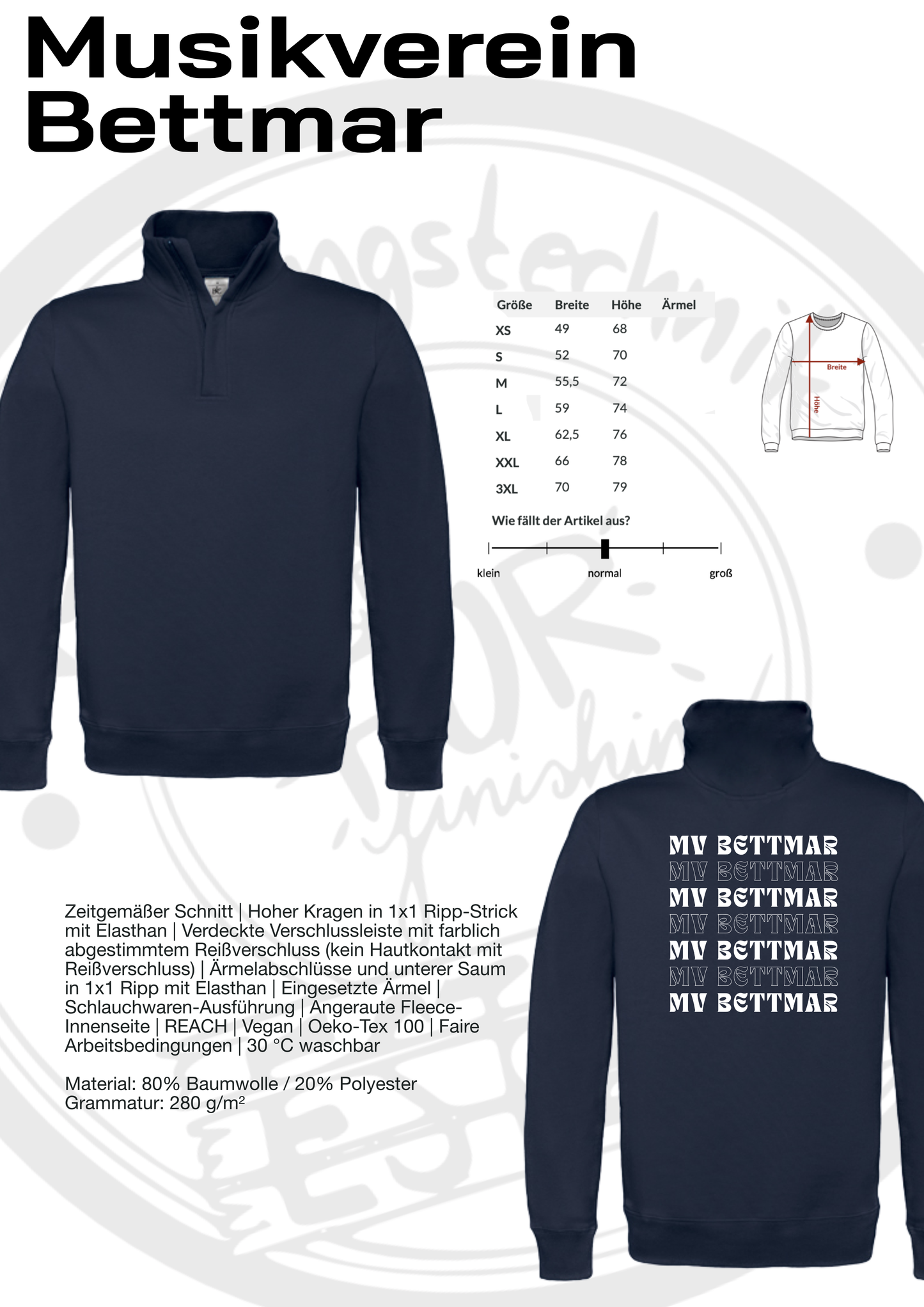 1/4 Zipper Musikverein Bettmar